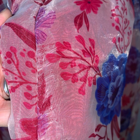 Lulus organza Dress in Pink and Purple magenta floral print bustier dress xl NWT - Picture 6 of 10